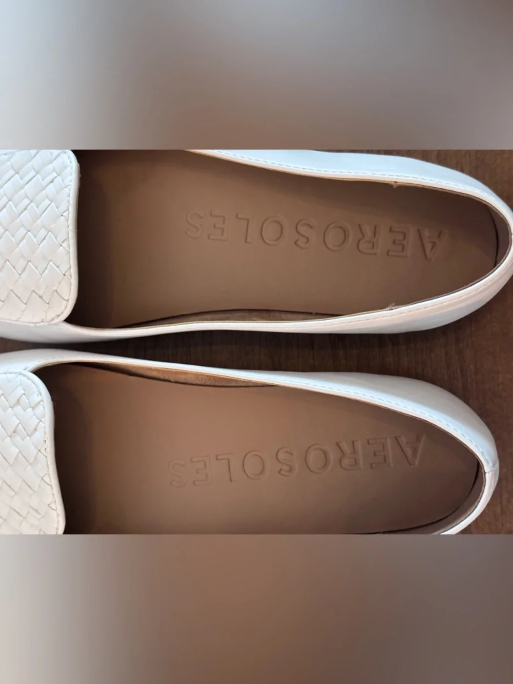 Women's Aerosoles Brielle White Woven Leather Loafers, size 8.5, No Box - Picture 8 of 16
